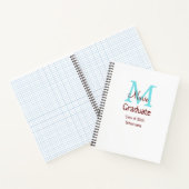 Afstuderen Naam toevoegen Monogram Groen Roze Eenv Notitieboek (Binnen)