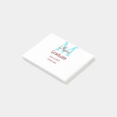 Afstuderen Naam toevoegen Monogram Groen Roze Eenv Post-it® Notes (Schuin)