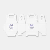 Afstuderen Naam toevoegen Monogram paarse Simple M Bedankdoosjes (Uitgevouwen)