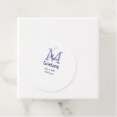 Afstuderen Naam toevoegen Monogram paarse Simple M Bedankjes Labels (In situ)