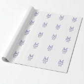 Afstuderen Naam toevoegen Monogram paarse Simple M Cadeaupapier (Uitgerold)