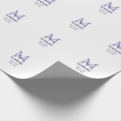 Afstuderen Naam toevoegen Monogram paarse Simple M Cadeaupapier (Hoek)