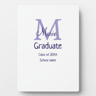 Afstuderen Naam toevoegen Monogram paarse Simple M Fotoplaat