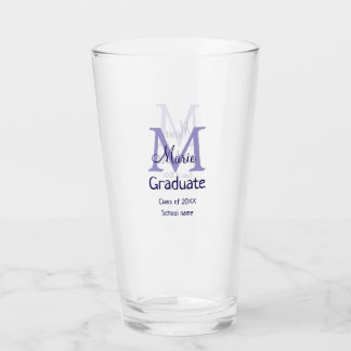Afstuderen Naam toevoegen Monogram paarse Simple M Glas