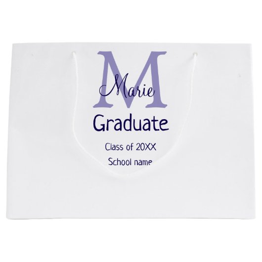 Afstuderen Naam toevoegen Monogram paarse Simple M Groot Cadeauzakje (Voorkant)