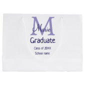 Afstuderen Naam toevoegen Monogram paarse Simple M Groot Cadeauzakje (Achterkant)