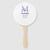 Afstuderen Naam toevoegen Monogram paarse Simple M Handwaaier (Achterkant)