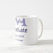 Afstuderen Naam toevoegen Monogram paarse Simple M Koffiemok (Voorkant rechts)