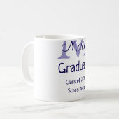 Afstuderen Naam toevoegen Monogram paarse Simple M Koffiemok (Voorkant links)
