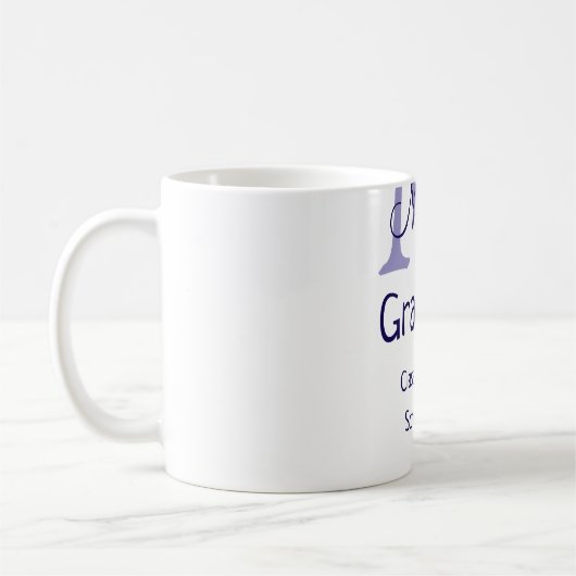 Afstuderen Naam toevoegen Monogram paarse Simple M Koffiemok (Links)
