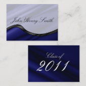 Afstuderen-naamkaart, blauwe zijderoute contactkaartje (Voorkant / Achterkant)