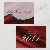 Afstuderen-naamkaart, rode zijderoute contactkaartje (Voorkant / Achterkant)