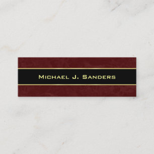 Afstuderen Name Cards - Burgundy and Black Contactkaartje