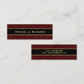 Afstuderen Name Cards - Burgundy and Black Contactkaartje (Voorkant / Achterkant)