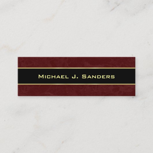 Afstuderen Name Cards - Burgundy and Black Contactkaartje (Voorkant)