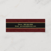 Afstuderen Name Cards - Burgundy and Black Contactkaartje (Achterkant)