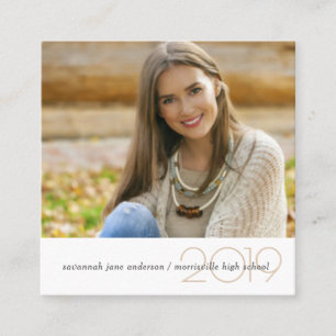 Afstuderen Name Cards Easy-Edit Photo Square Contactkaartje