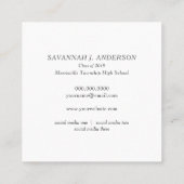Afstuderen Name Cards Easy-Edit Photo Square Contactkaartje (Achterkant)