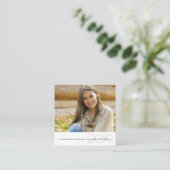 Afstuderen Name Cards Easy-Edit Photo Square Contactkaartje (Staand voorkant)