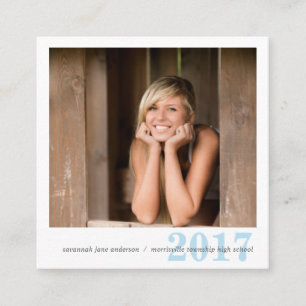 Afstuderen Name Cards Easy-Edit Photo Square Contactkaartje