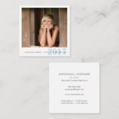 Afstuderen Name Cards Easy-Edit Photo Square Contactkaartje (Voorkant / Achterkant)