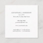 Afstuderen Name Cards Easy-Edit Photo Square Contactkaartje (Achterkant)