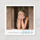 Afstuderen Name Cards Easy-Edit Photo Square Contactkaartje (Voorkant)