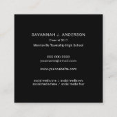 Afstuderen Name Cards Easy-Edit Photo Square Contactkaartje (Achterkant)