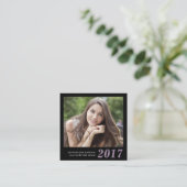 Afstuderen Name Cards Easy-Edit Photo Square Contactkaartje (Staand voorkant)