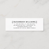 Afstuderen Name Kaart Modern Script Roos Gold Pet Mini Visitekaartje (Achterkant)