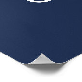 Afstuderen Navy Blauw en Wit Afstuderen Poster (Hoek)
