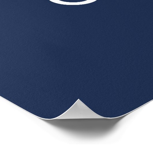 Afstuderen Navy Blauw en Wit Afstuderen Poster (Hoek)