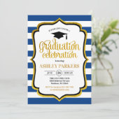 Afstuderen - Navy Blauw Goud Wit Kaart (Staand voorkant)