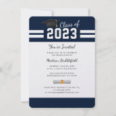 Afstuderen Navy Blue 2025 Afstudeerder Party Kaart (Voorkant)