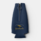 Afstuderen Navy Blue Afstudeerder Party 2025 Custo Flesjeskoeler (Achterkant)