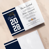 Afstuderen Navy Blue Afstuderen 2025 Party Kaart