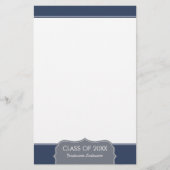Afstuderen - Navy Blue Border met Klasse van Briefpapier (Voorkant)