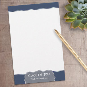 Afstuderen - Navy Blue Border met Klasse van Briefpapier