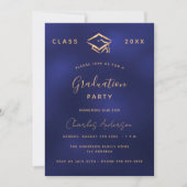 Afstuderen Navy Blue Gold Simple 2025 Kaart (Voorkant)
