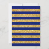Afstuderen - Navy Blue Gold Stripes Kaart (Achterkant)