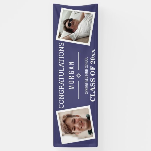 Afstuderen Navy Blue of Class Reunion 2 Foto Spandoek (Verticaal)