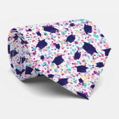 Afstuderen Navy Blue Pet Thema Stropdas (Opgerold)