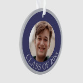 Afstuderen Navy Blue Senior Afbeelding Keepomwille Ornament (voorkant)