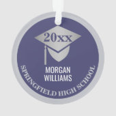 Afstuderen Navy Blue Senior Afbeelding Keepomwille Ornament (achterkant)