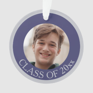 Afstuderen Navy Blue Senior Afbeelding Keepomwille Ornament