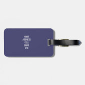 Afstuderen Navy Blue Silver Travel Adventure Bagagelabel (Achterkant horizontaal)