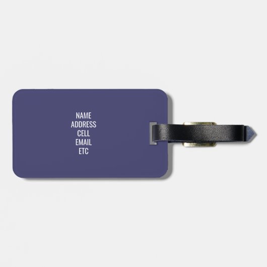 Afstuderen Navy Blue Silver Travel Adventure Bagagelabel (Achterkant horizontaal)