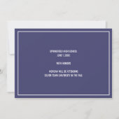 Afstuderen Navy Blue Simple White-overlay foto Aankondiging (Achterkant)