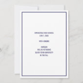 Afstuderen Navy Blue White - Bekleding Eenvoudige  Aankondiging (Achterkant)