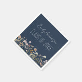 Afstuderen Navy Blue Wildflower Boho Afstudeerder Servet (Hoek)